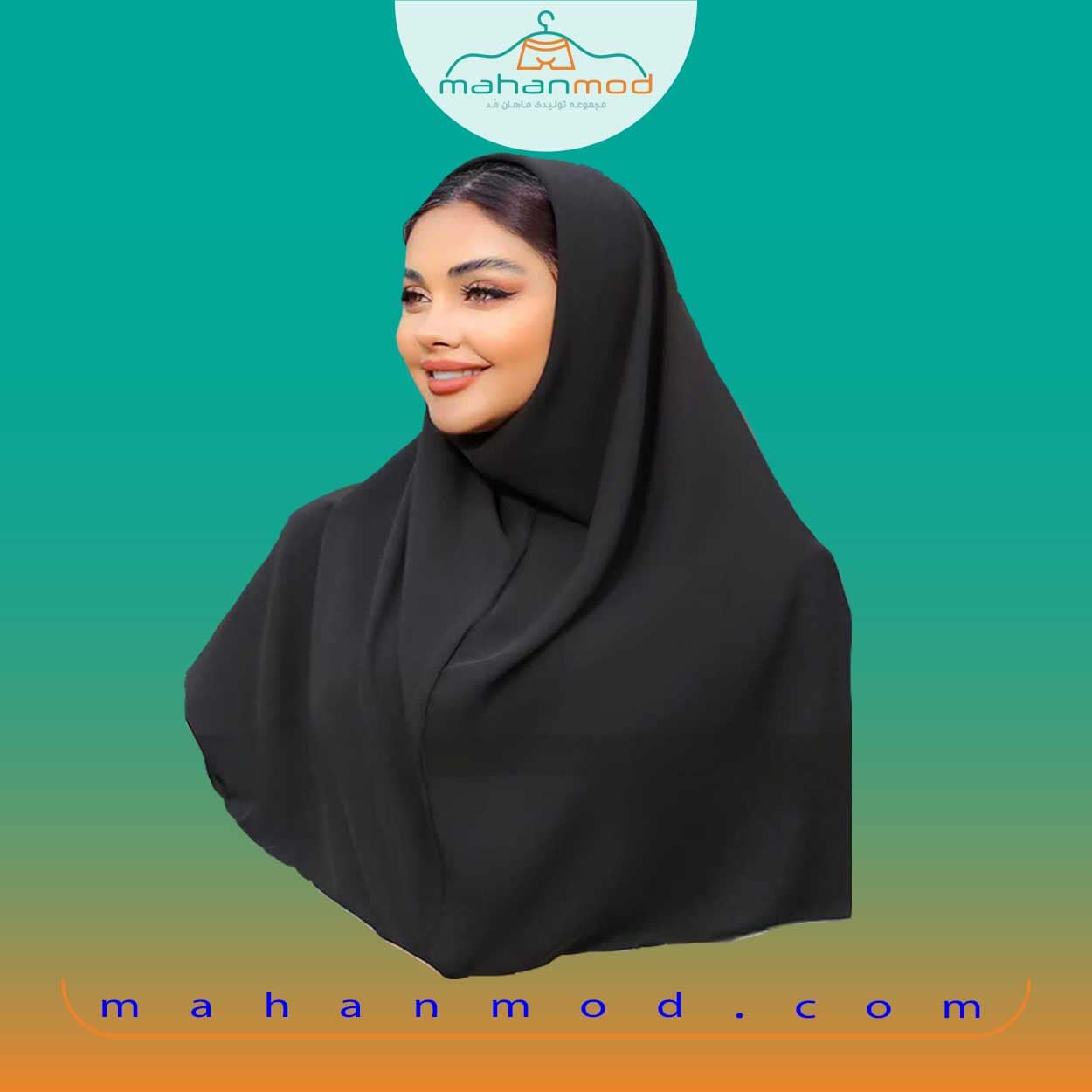 تصویر مقنعه کرپ ساده قواره ۱۰۰ 