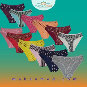 شورت زنانه نخی طرحداررنگی
