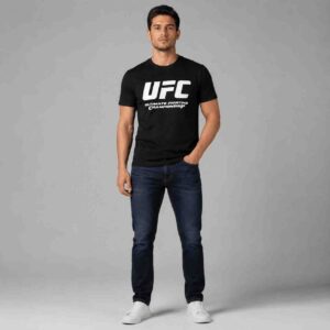 تیشرت مردانه مشکی طرح UFC