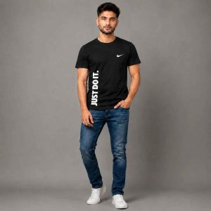 تیشرت مردانه مشکی طرح just doit