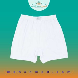 شورت پادار مردانه سفید جناب