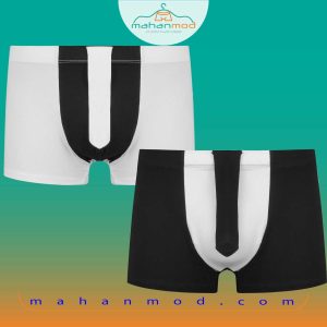 شورت مردانه فانتزی کرواتی مشکی سفید