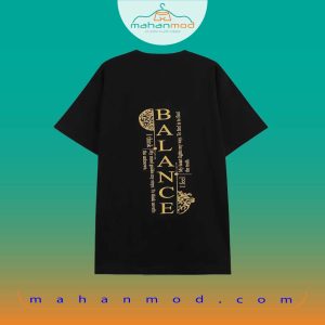 تیشرت مردانه مشکی طرح BALANCE