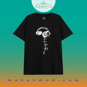تیشرت مردانه مشکی طرح ملودی