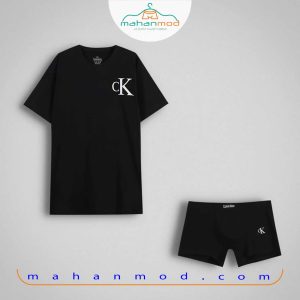 ست تیشرت مردانه و شورت نیم پا طرح cK